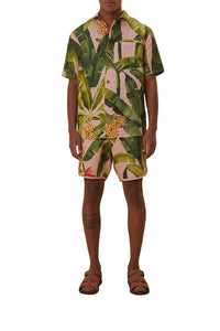 Chemise unisexe Banana Leaves en lin - Vert