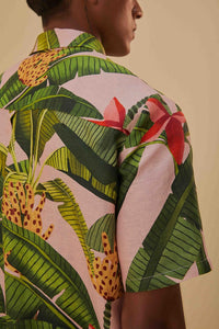 Chemise unisexe Banana Leaves en lin - Vert