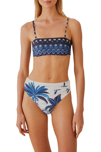 Bas de bikini taille haute Ciel de rêve - Bleu