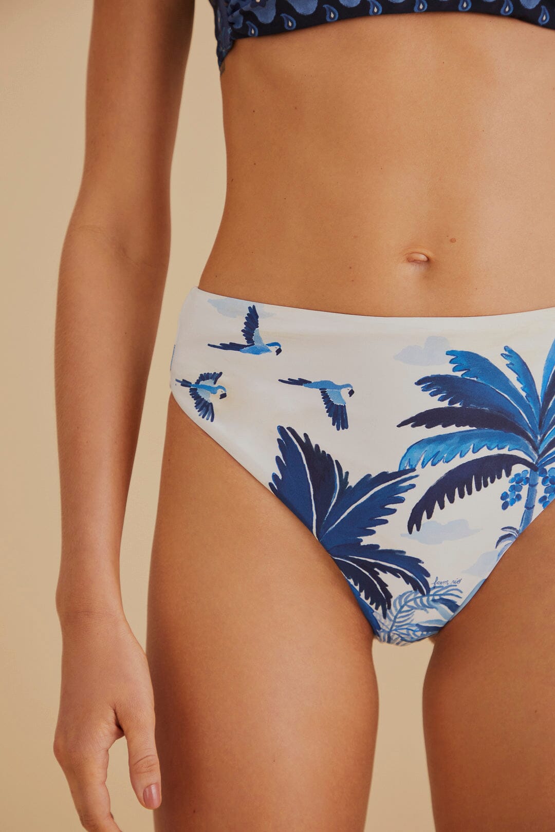 Bas de bikini taille haute Ciel de rêve - Bleu