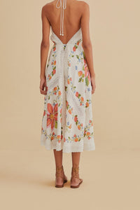 Robe midi Banana Vitamin en lin - Jaune