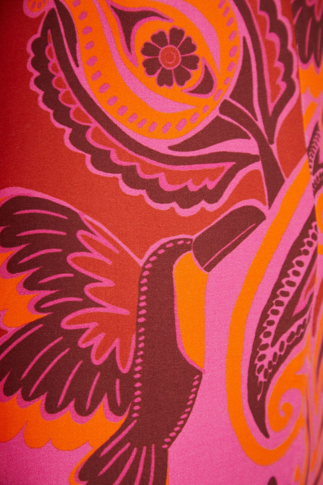 Robe longue à motif fleurs audacieuses - Rose
