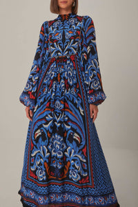 Robe longue à manches longues - Bleu