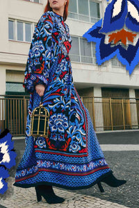 Robe longue à manches longues - Bleu