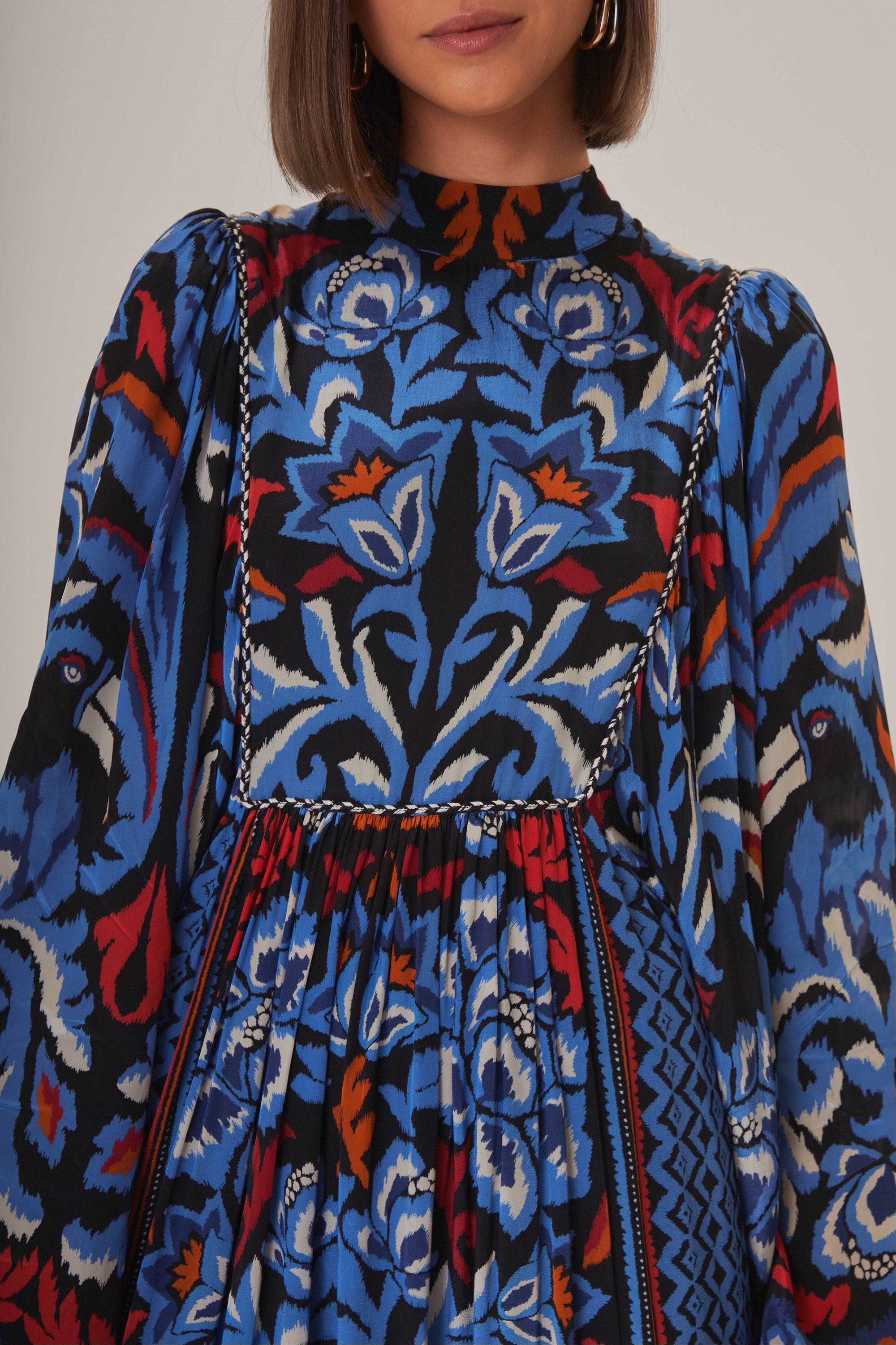 Robe longue à manches longues - Bleu