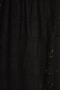 Robe midi Pineapple Cotton Eyelet - Noir