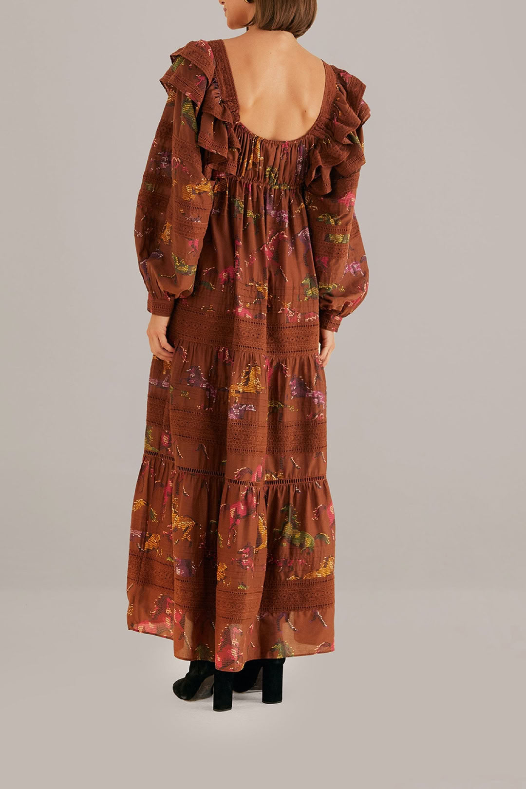 Robe longue Horse - Marron