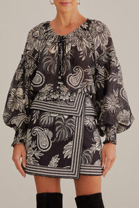 Pasley Bloom short skirt in cotton - Black