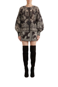 Pasley Bloom short skirt in cotton - Black