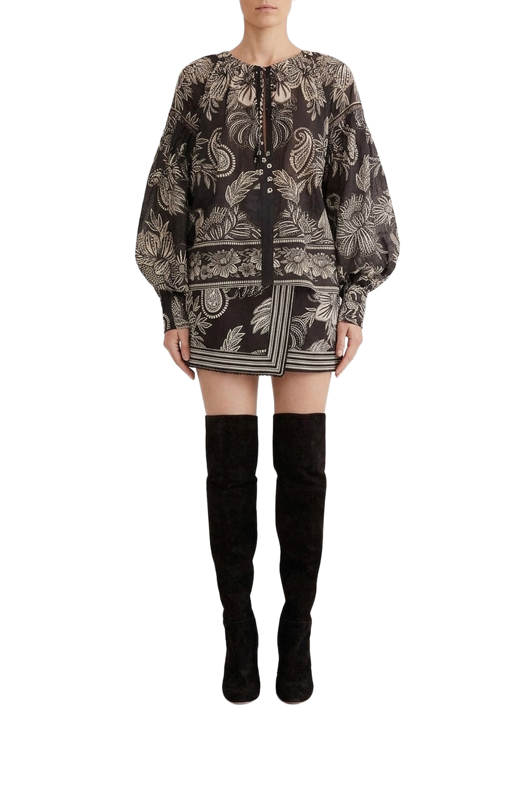 Pasley Bloom short skirt in cotton - Black