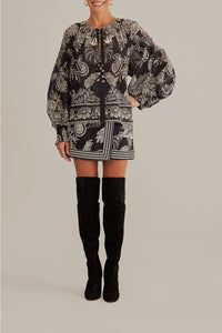 Pasley Bloom short skirt in cotton - Black