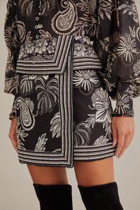 Pasley Bloom short skirt in cotton - Black