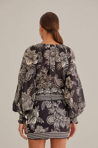 Pasley Bloom short skirt in cotton - Black