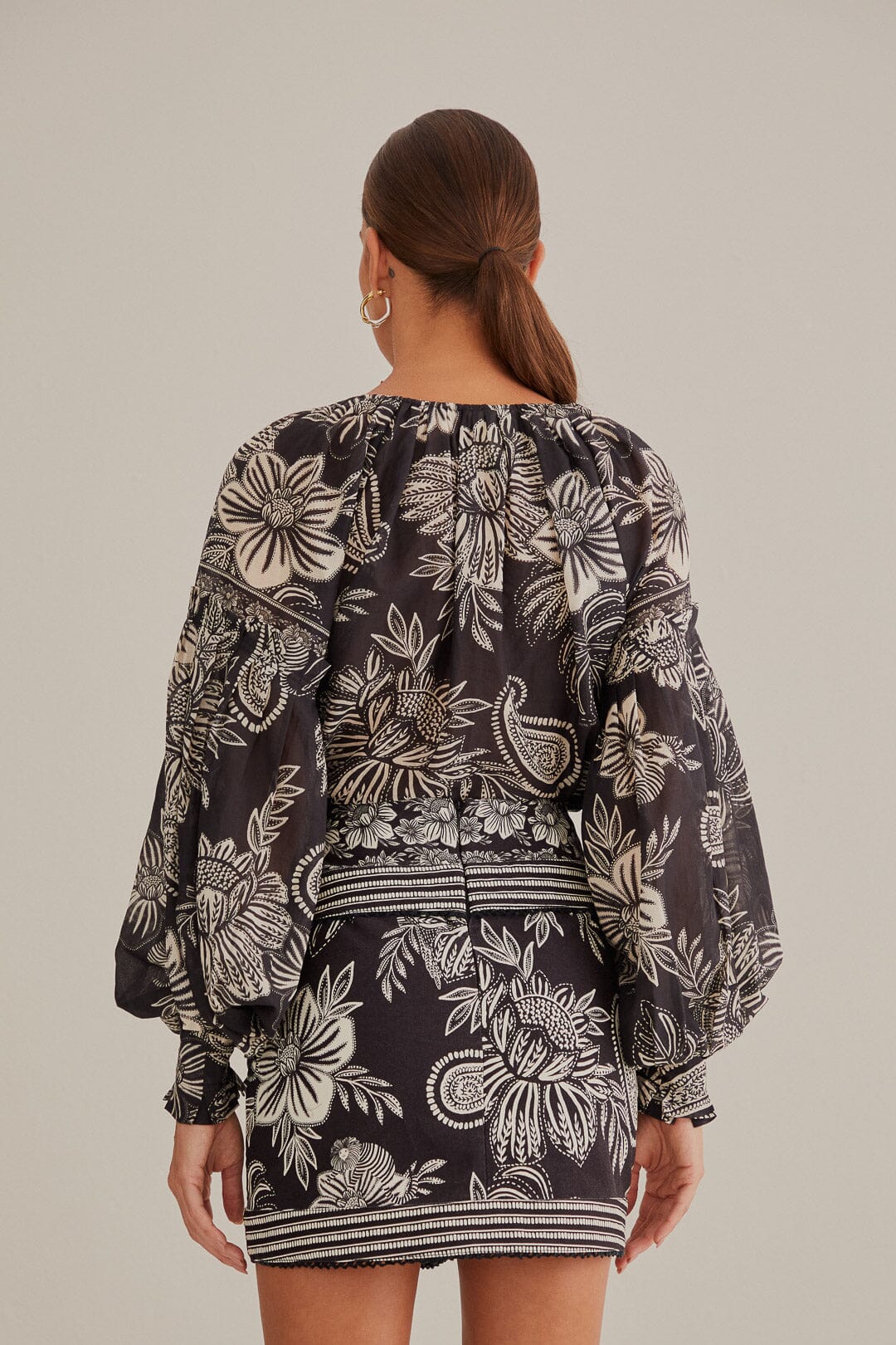 Pasley Bloom short skirt in cotton - Black