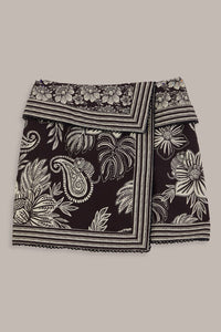 Pasley Bloom short skirt in cotton - Black