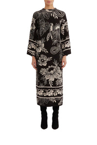 Pasley Bloom Midi Dress - Black