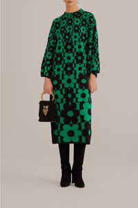Robe midi Marguerite en maille - Vert