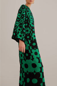 Robe midi Marguerite en maille - Vert