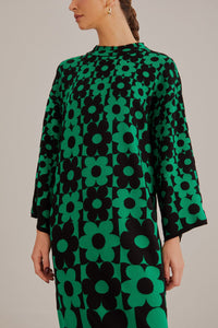 Robe midi Marguerite en maille - Vert