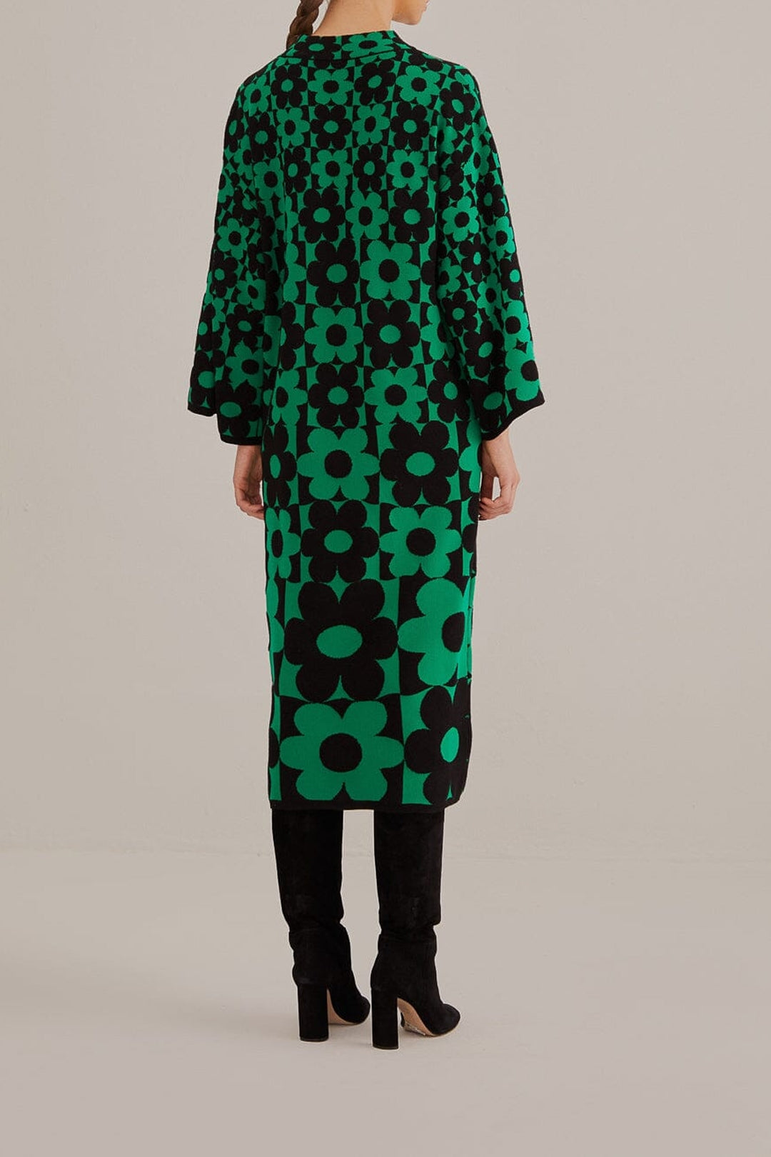 Robe midi Marguerite en maille - Vert