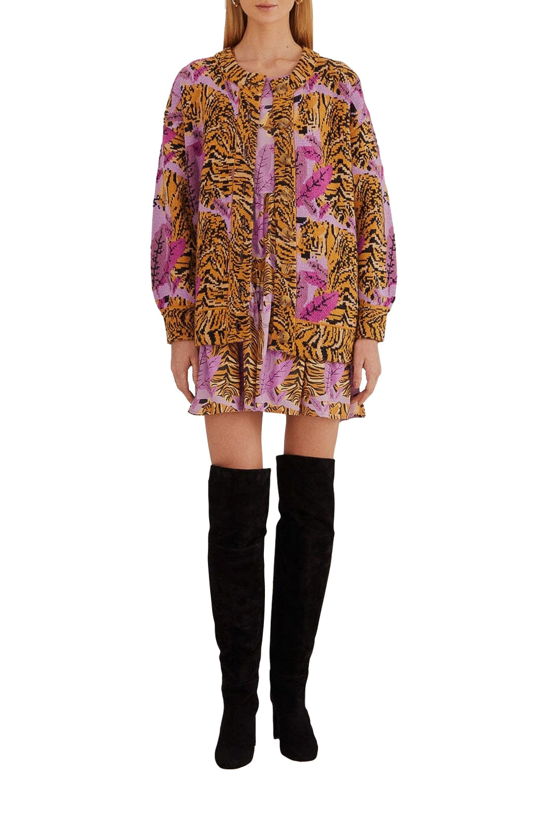 DJV_Tiger Leaves Lavander Cardigans & Pulls - Tiger Leaves Lavander