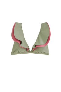 Haut de bikini à volants - Vert