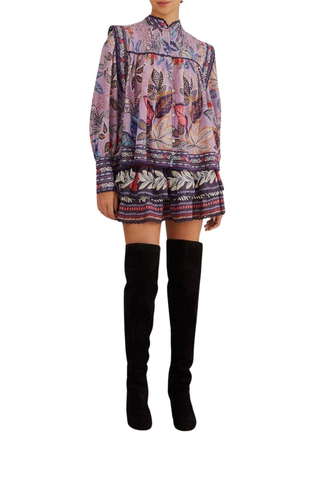 Jupe courte Lavande Wild Night en coton - Violet