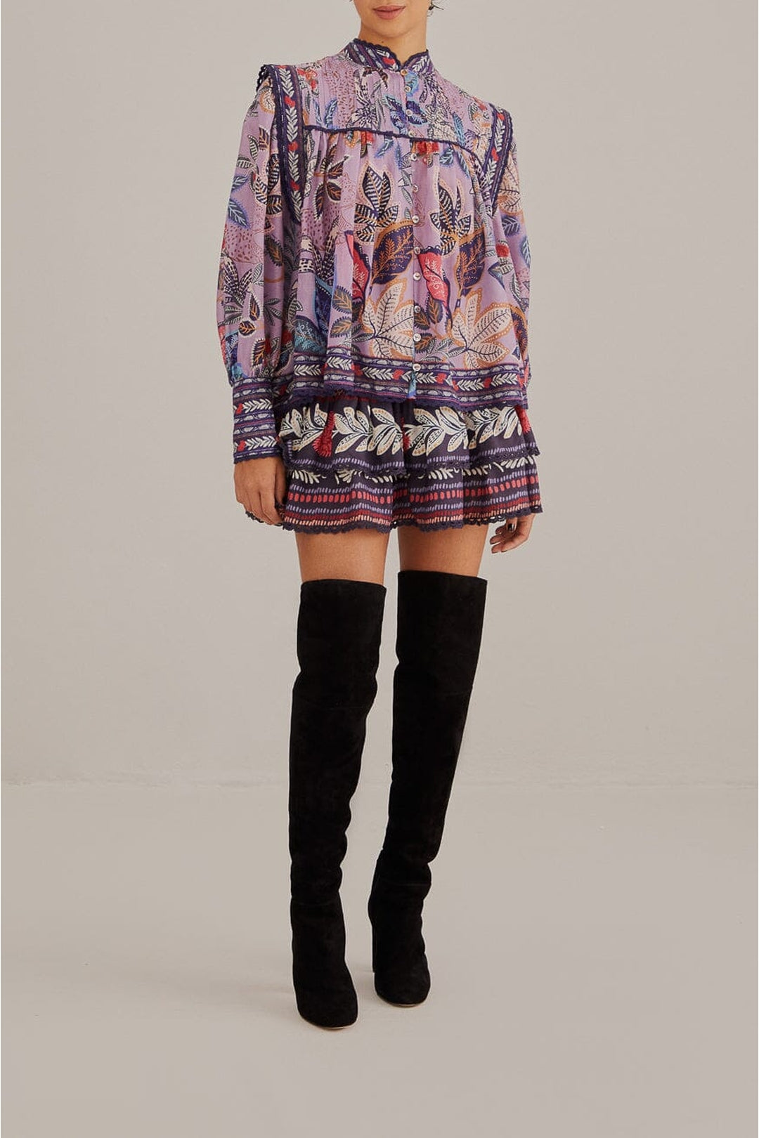 Jupe courte Lavande Wild Night en coton - Violet