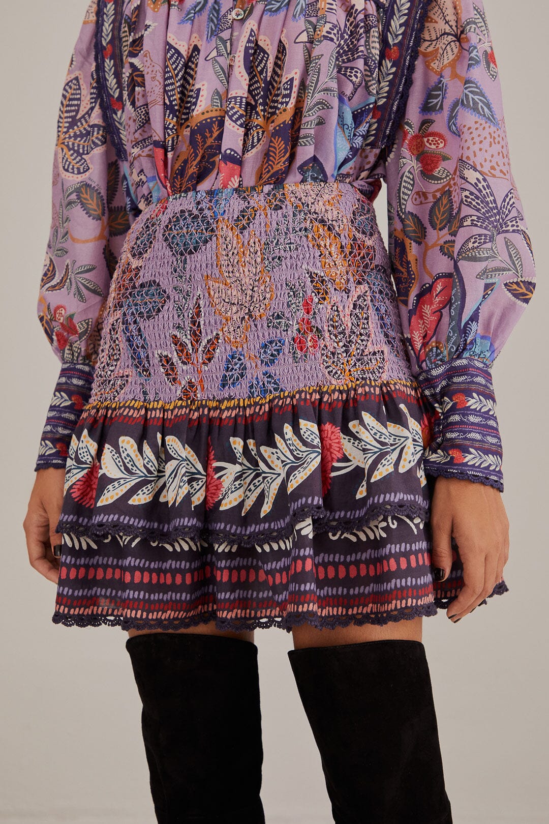 Jupe courte Lavande Wild Night en coton - Violet