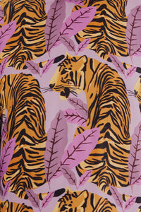 DJV_Tiger Leaves Lavander Robes midi - Tiger Leaves Lavander