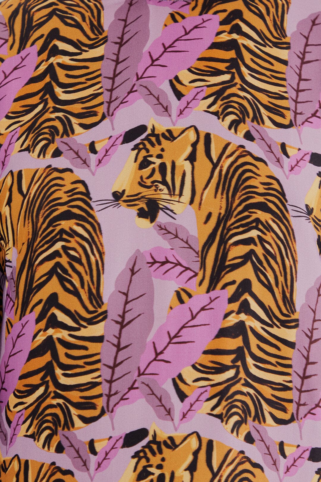 DJV_Tiger Leaves Lavander Robes midi - Tiger Leaves Lavander