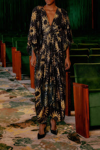Robe longue Sunny Mood à sequins - Noir