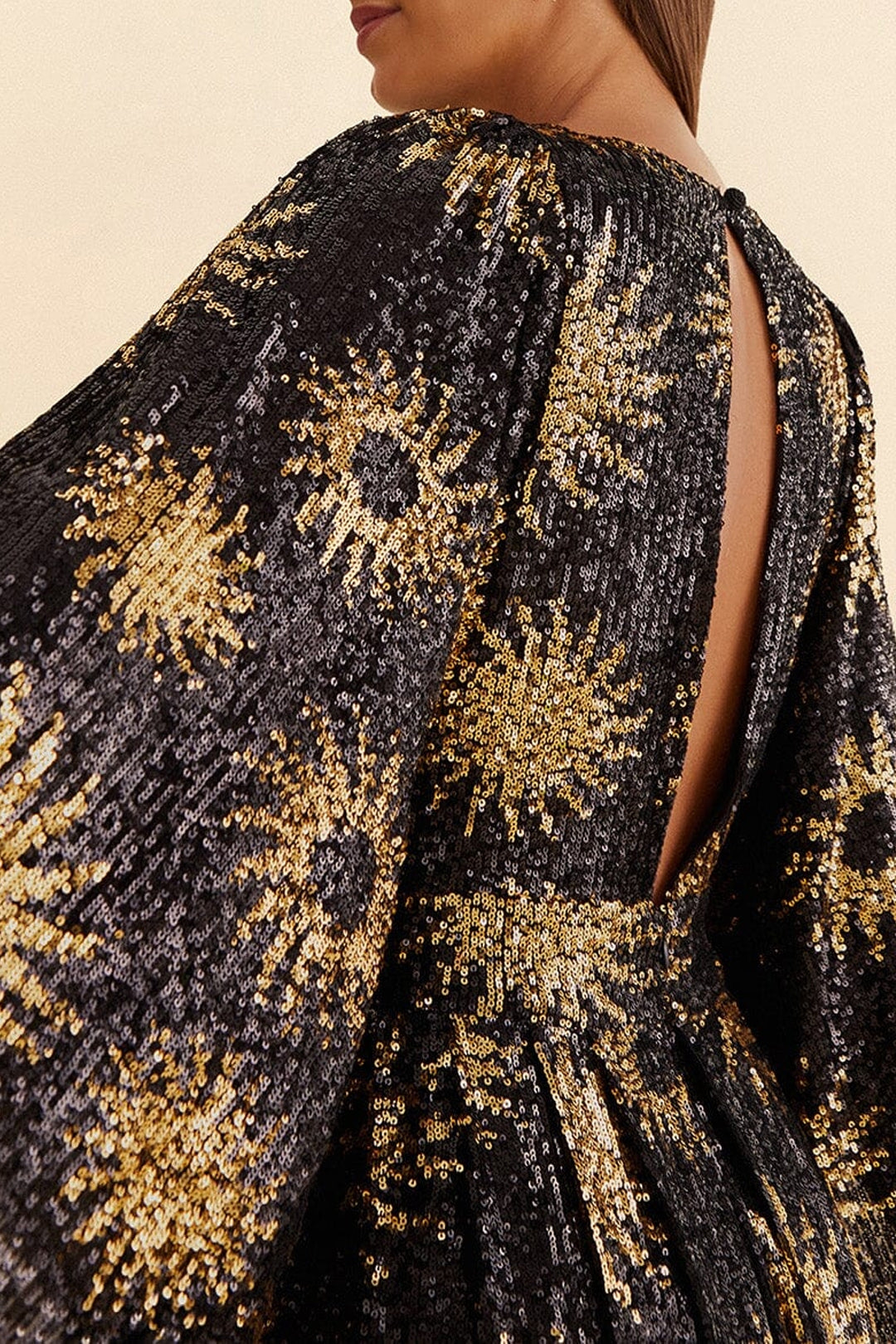 Robe longue Sunny Mood à sequins - Noir