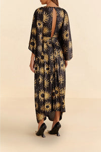 Robe longue Sunny Mood à sequins - Noir