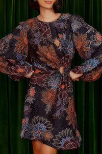 Robe courte Sparkle Flowers - Noir