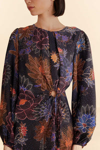 Robe courte Sparkle Flowers - Noir