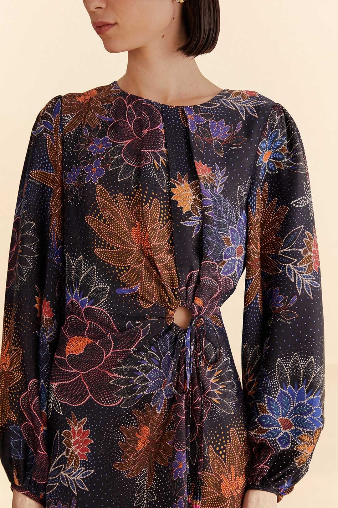 Robe courte Sparkle Flowers - Noir