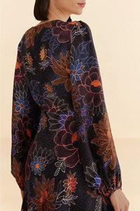 Sparkle Flowers Black Robe courte - Sparkle Flowers Black