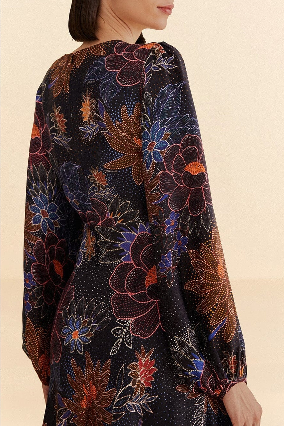 Robe courte Sparkle Flowers - Noir