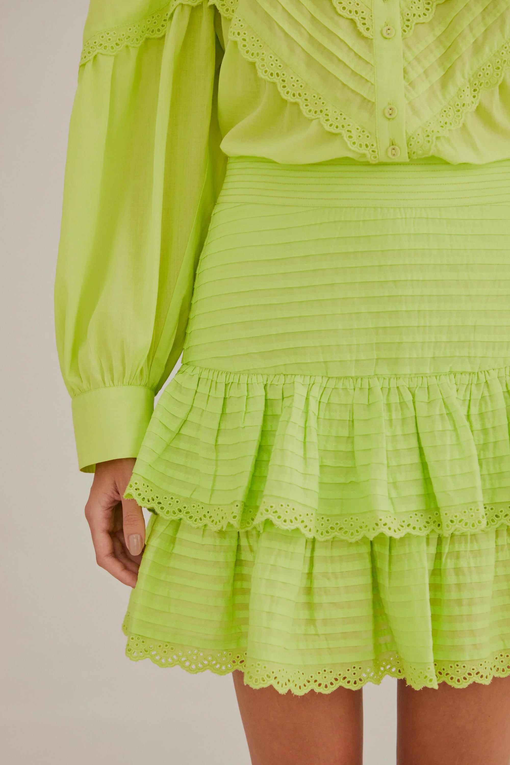 Jupe courte Neon en coton - Vert