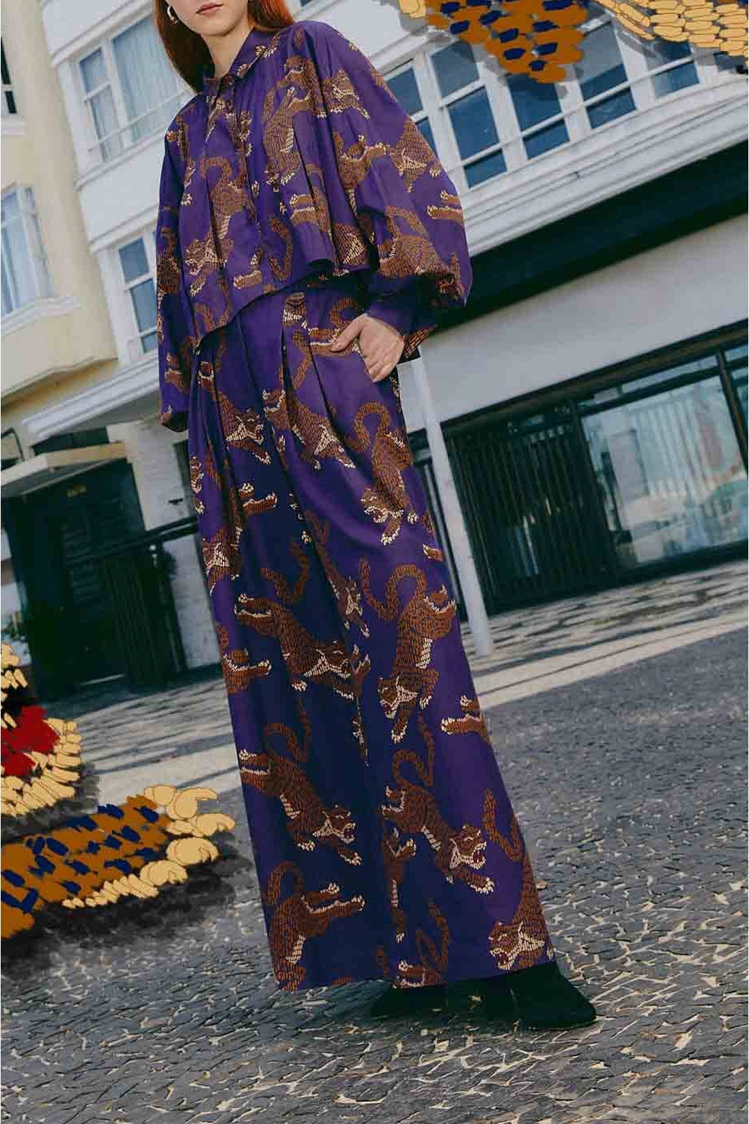 DJV_Leopards Navy Blue Pantalons - Leopards Navy Blue