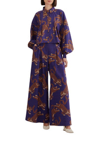 DJV_Leopards Navy Blue Pantalons - Leopards Navy Blue