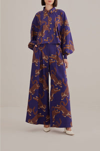 DJV_Leopards Navy Blue Pantalons - Leopards Navy Blue