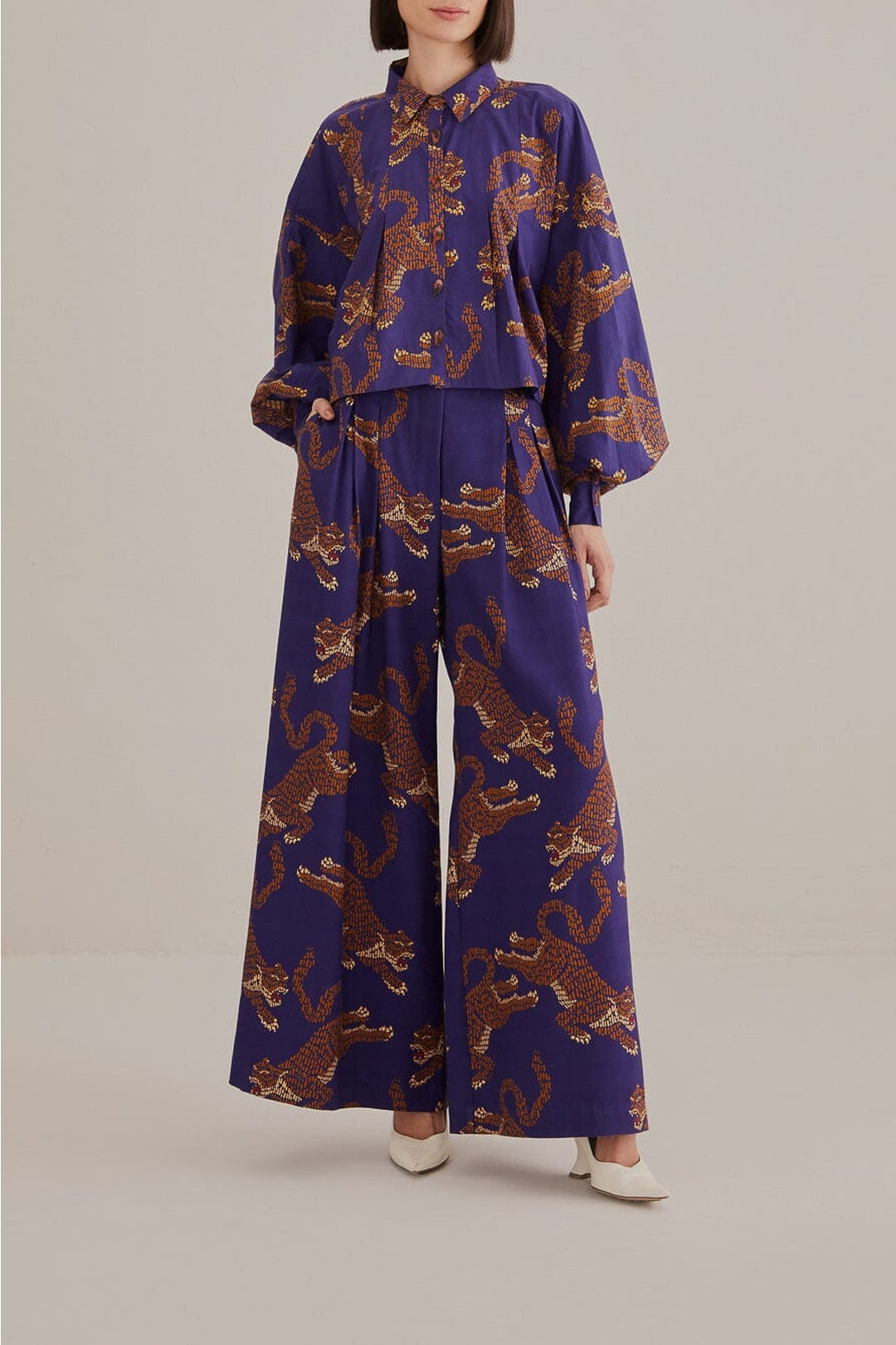 DJV_Leopards Navy Blue Pantalons - Leopards Navy Blue
