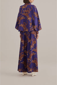DJV_Leopards Navy Blue Pantalons - Leopards Navy Blue
