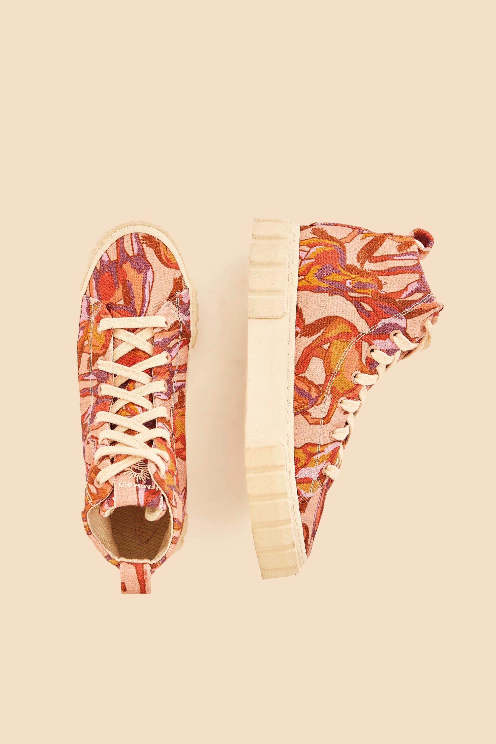 MEDIA OFF LINE_Basket flats Sauvage in cotton - Pink