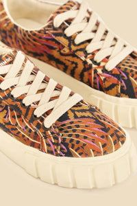 MEDIA OFF LINE_Macawmouflage cotton flat trainers - Beige