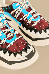 Beaded flat trainers - Blue