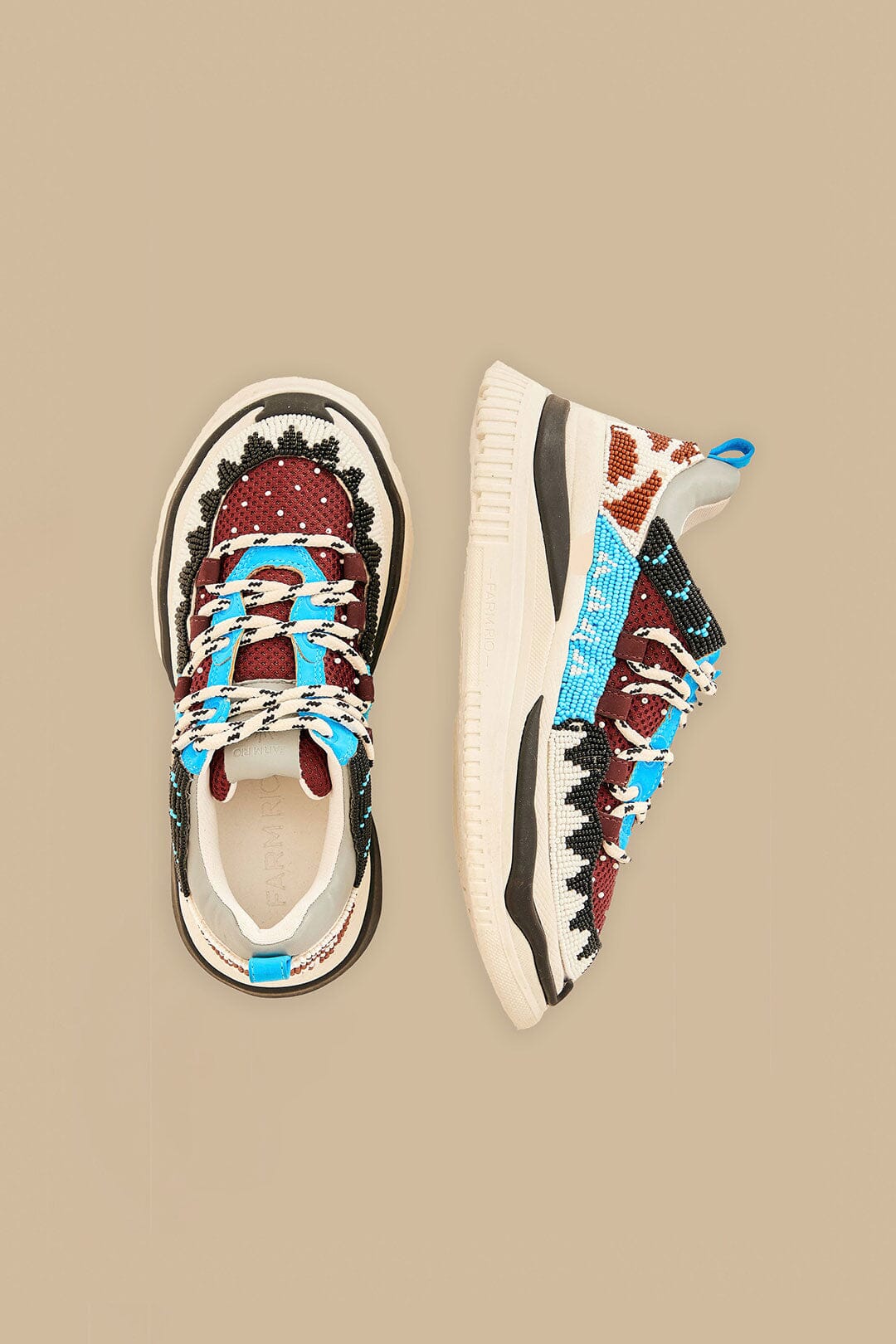 Beaded flat trainers - Blue