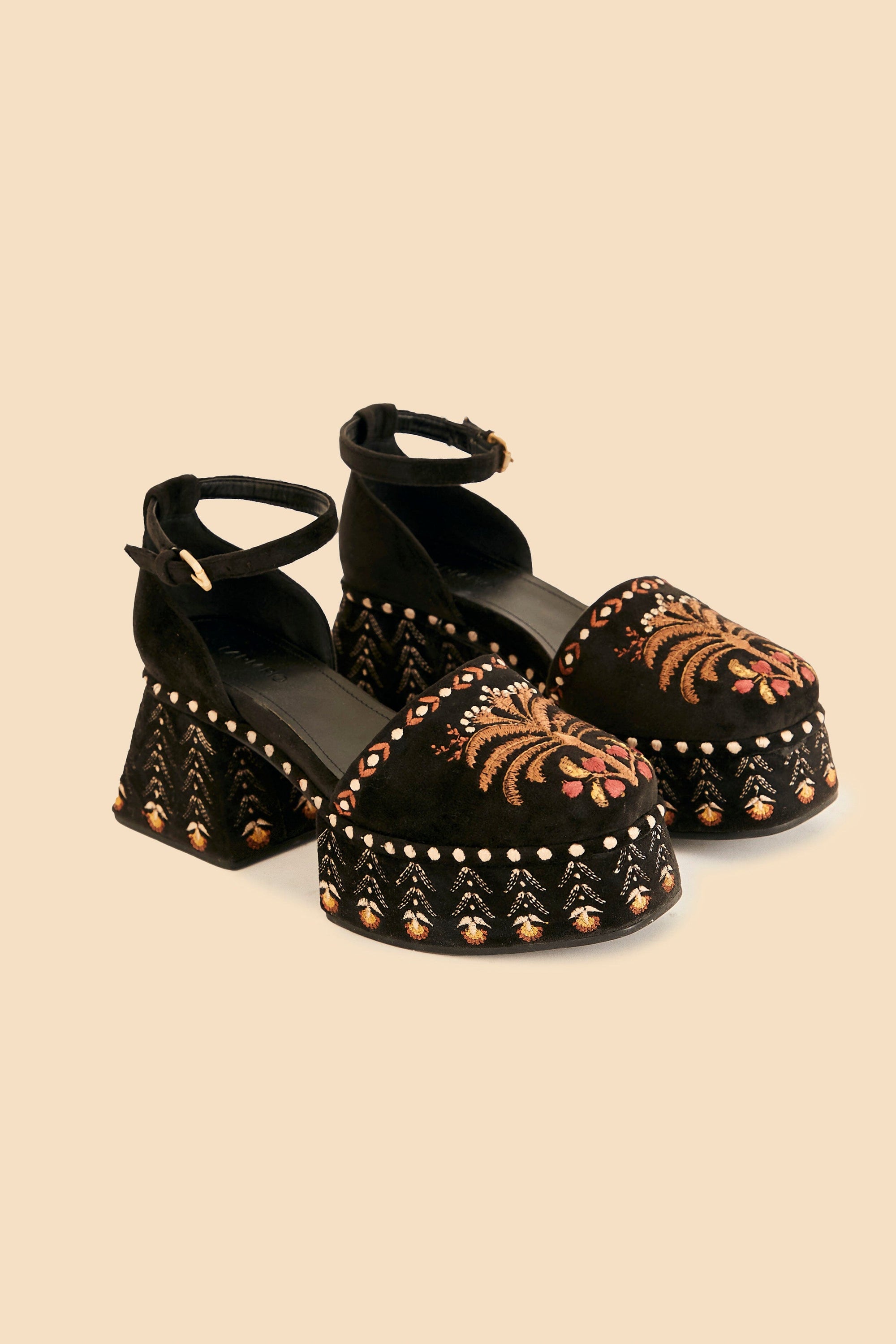 Velvet high sandals - Black